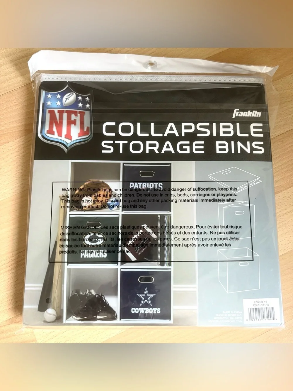 Cincinnati Bengals Collapsible Storage Bin Franklin Sports NFL Football
